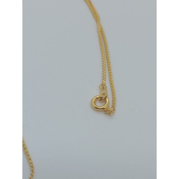 Vintage Prong Set Red Rhinestone Gold Tone Heart 16" Pendant Necklace - Picture 6 of 6